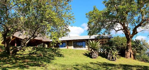 a house on a hill with trees in front of it at Wide Horizons Mountain Retreat in Malkerns