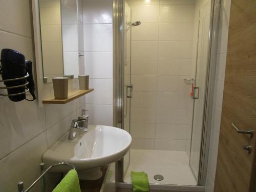 Koupelna v ubytování Ferienwohnung Landhaus Sorli