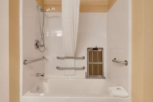 a bathroom with a shower and a bath tub at Comfort Inn Airport Roanoke in Roanoke