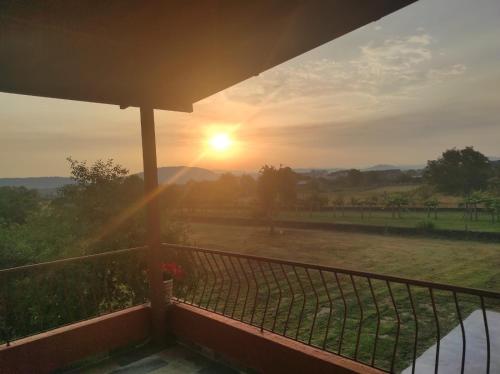 a view of the sunset from the balcony of a house at CASA DIEGO in Monforte de Lemos