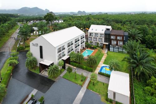 an aerial view of a building with a pool at The Chill at Krabi Hotel in Krabi town