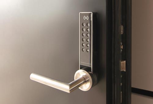 a close up of a door with a handle at FZ Hotel by WMM Hotels in Fritzlar