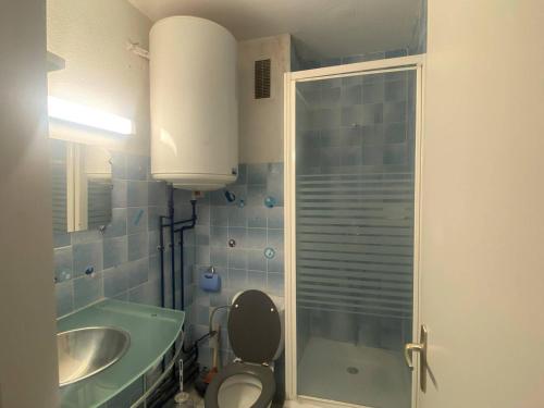 Kúpeľňa v ubytovaní Appartement Cosy à 300m de la Plage, Parking Privé, Loggia Fermée, 4 Pers., 2 Étoiles - FR-1-225-758