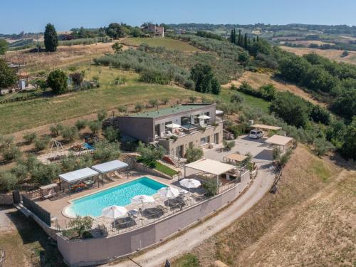 an aerial view of a villa with a swimming pool at Villa Futura by Interhome in Lorgnano