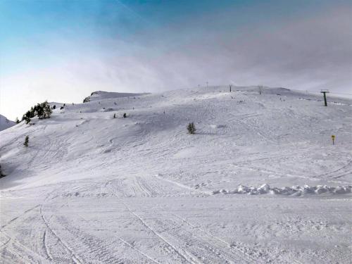a snow covered hill with ski tracks in the snow at Chalet Chalet Amsel by Interhome in Hochrindl