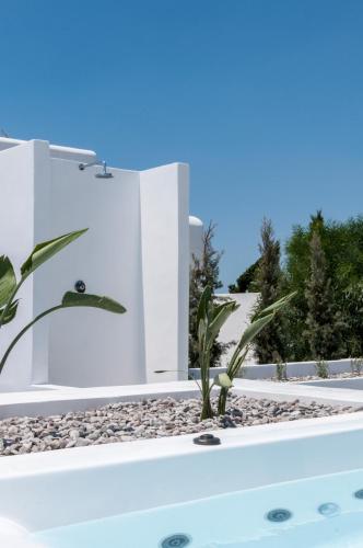 a garden with a bathtub with plants in it at Stremma Naxos in Aliko Beach