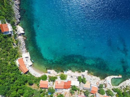an aerial view of a beach and the ocean at Apartment Bajadera by Interhome in Jablanac