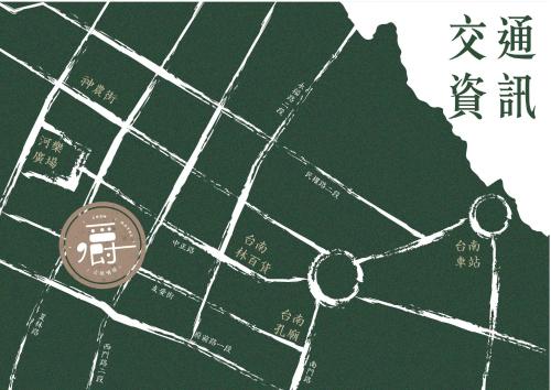 a map of china with a button on it at Roots Chew Hotel in Tainan