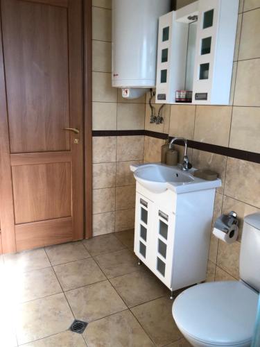 a bathroom with a sink and a toilet at Villa Jerman in Konska