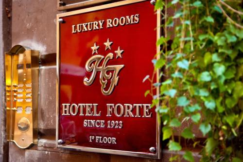 a sign for a hotel for a hotel centre at Hotel Forte in Rome