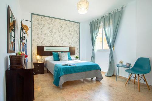 Cama o camas de una habitación en Romar Teatinos