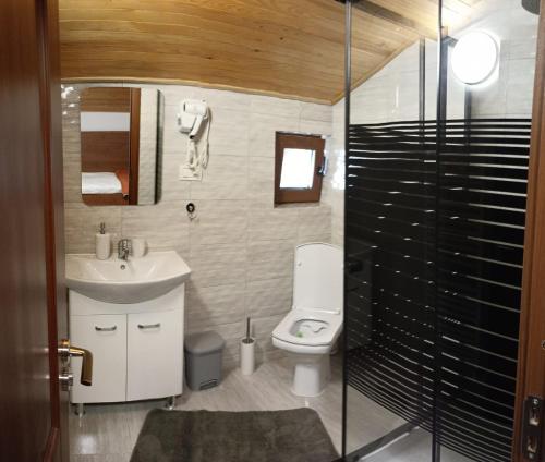 チェアラウにあるCasa Lucaのトイレと洗面台のある小さなバスルーム