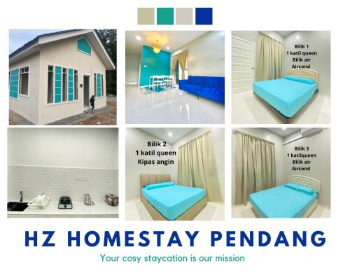 a collage of photos of a hk hominy rendering at HZ HOMESTAY PENDANG in Pendang