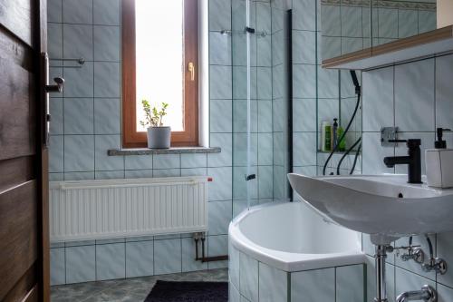 Koupelna v ubytování Apartamenty Karkonosze Góry Izerskie