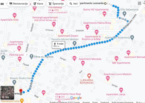 a map of the city of sarajevo with red spots at Apartma Andrea in Medulin