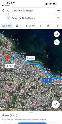 a screenshot of a google map of a beach at Paramount 3-Bedroom Apartment with Parking in San Felipe de Puerto Plata