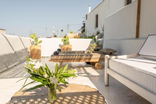 En balkon eller terrasse på Icos village house