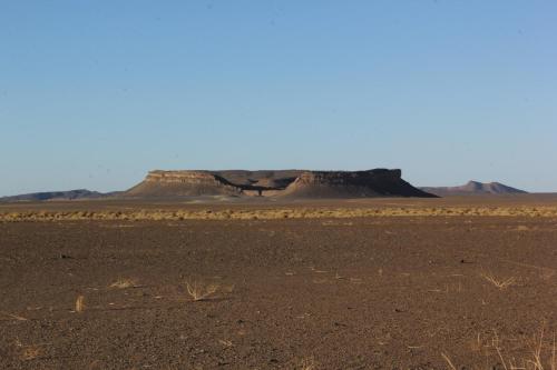 a view of the desert with mountains in the background at Palais Du Desert Hotel & Spa in Erfoud