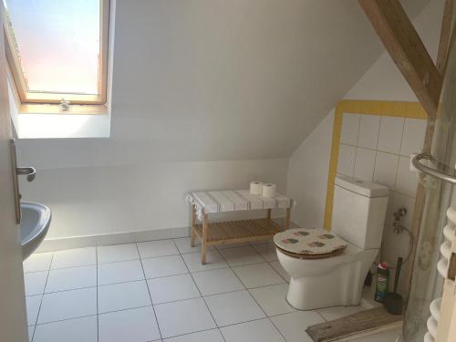 グダニスクにあるMuffin Hostelのバスルーム(トイレ、洗面台付)