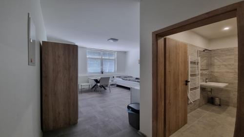 Koupelna v ubytování Apartmány U Jiříka