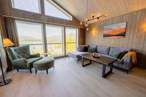 Area soggiorno di Lakeview Vrådal Hyttegrend