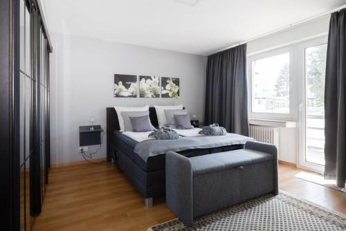 Postel nebo postele na pokoji v ubytování Ferienwohnung Morillenhang