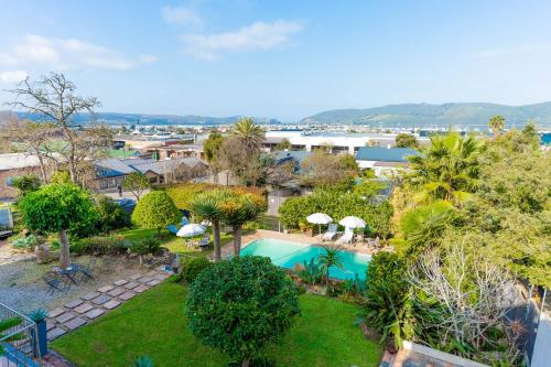 an aerial view of a resort with a swimming pool at Aestas Bed and Breakfast in Knysna