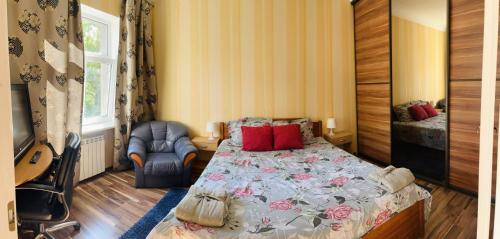 Katil atau katil-katil dalam bilik di Tallinn Center Apartment