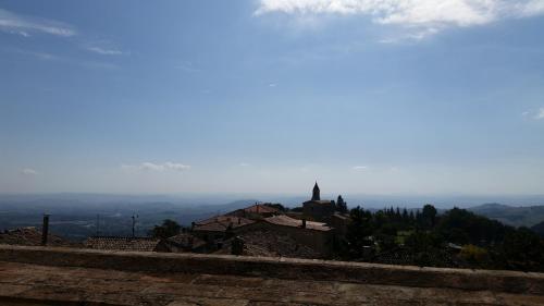 a view of a church on top of a mountain at La Panoramica in Avenale