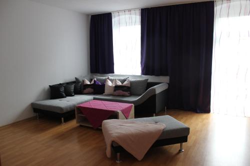 a living room with a couch and a table at City-Appartement 3.2. in Zwickau