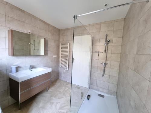 Een badkamer bij Bel appartement 2 chambres climatisé centre ville