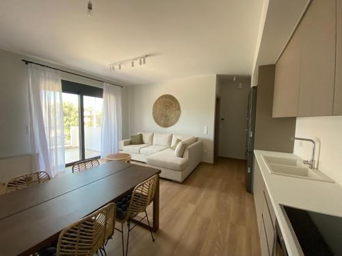 A kitchen or kitchenette at VIP luxury apartment in the Town of Lefkada