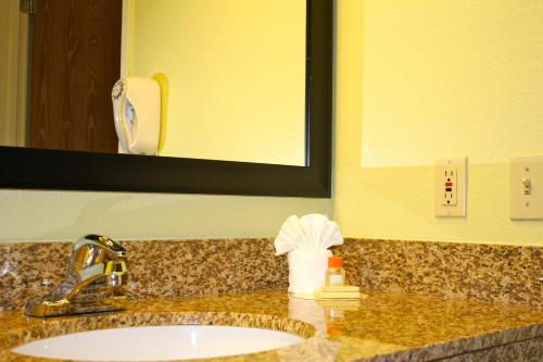 a bathroom counter with a sink and a mirror at Days Inn by Wyndham Globe in Globe