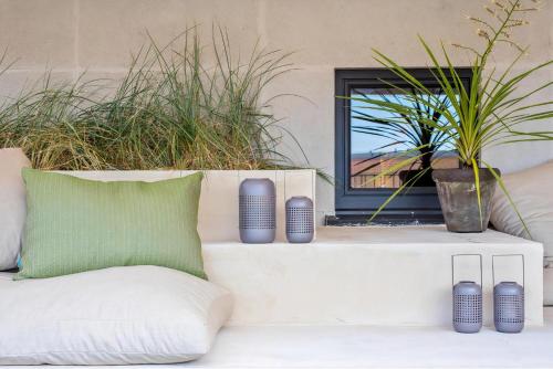 Ruang duduk di The Rooftop Suite Luxueuze bohemian Penthouse