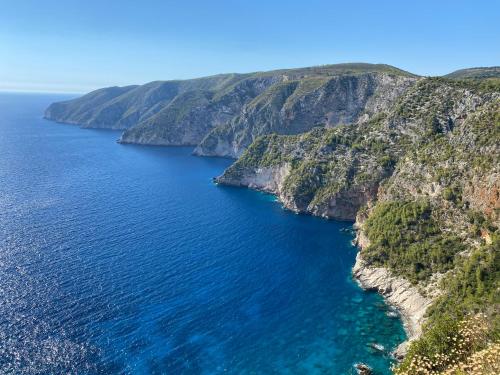 an aerial view of the amalfi coast at Kouzoulis House in Éxo Khóra