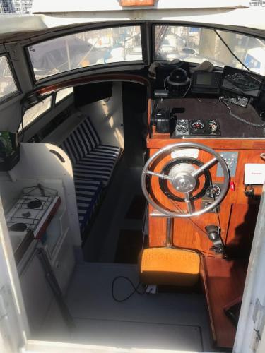 a view of the cockpit of a boat at Havre de Paix in Le Havre