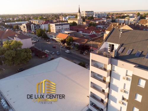 a view of a city from the top of a building at DeLux Center Apartments Inđija in Inđija