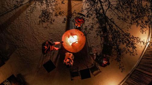 an overhead view of a pumpkin in a room at Umkumbe Bush Lodge - Luxury Tented Camp in Sabi Sand Game Reserve