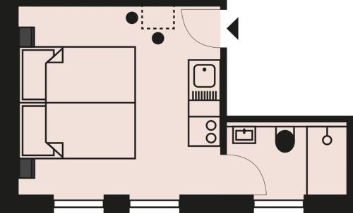a black and white floor plan of a room at Dock 6 - Cuxhaven in Cuxhaven