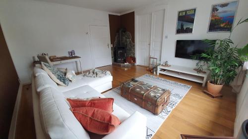 Posezení v ubytování Wunderschöne Altbauwohnung in Toplage