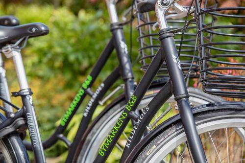 a group of bikes parked next to each other at Bymarkens B&B in Roskilde