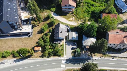 an overhead view of a street in a residential neighborhood at Apartment Bobic in Ličko Petrovo Selo