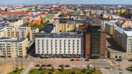 an aerial view of a city with buildings at Radisson Blu Seaside Hotel, Helsinki in Helsinki