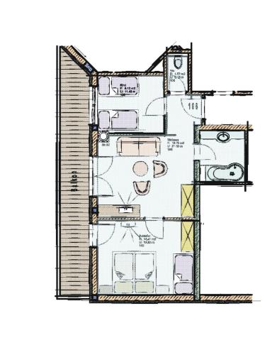 a floor plan of a house at Berggasthof Platzlalm in Kaltenbach