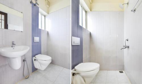 a bathroom with a toilet and a sink at Itsy Hotels Platinum Inn in Chacka