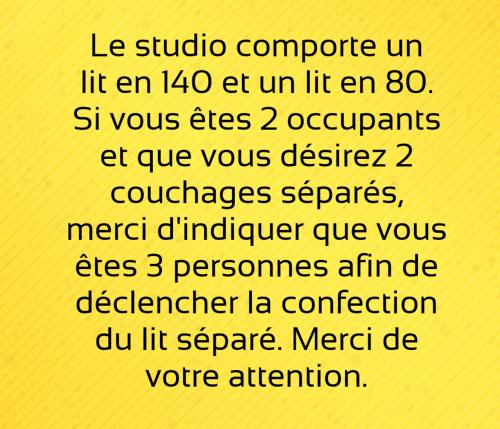 eine gelbe Linie mit den Worten le studio comp un lit a litumn lit lit in der Unterkunft Chambre La Lavandula Col de Turini 