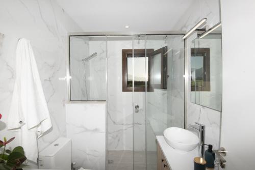 A bathroom at Seafront Villa Eirini