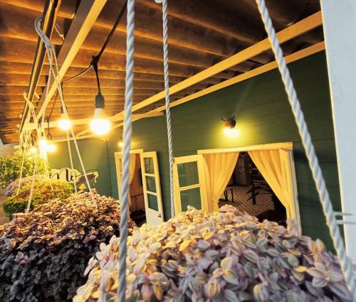 a green house with a large pile of flowers at MOre Home - Ngôi nhà nghĩ dưỡng tại Đà Lạt in Da Lat