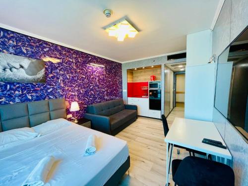 Kuchyň nebo kuchyňský kout v ubytování Sea Breeze Apartments