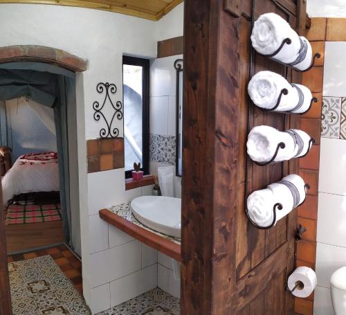Koupelna v ubytování Glamping De Ruana Por Boyacá